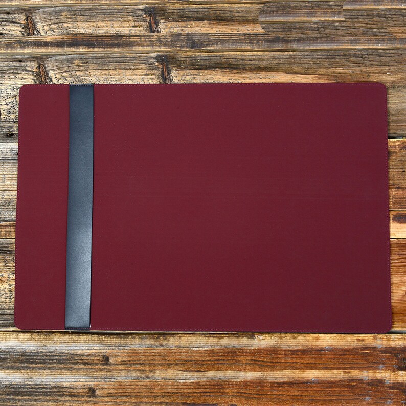Burgundy Color Custom Leather Desk Mat Leather Desk Pad Laptop Etsy