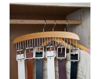 Organiseur de ceinture en bois avec 12 crochets