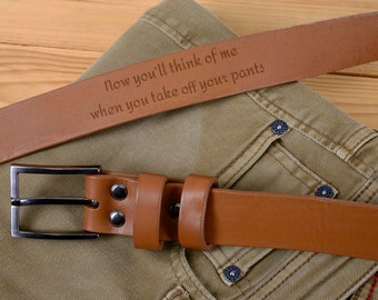 Personalized Belt For Men in Tan,Personalized Secret Message Belt for Men,Custom Men's Belt, Gift for Him,