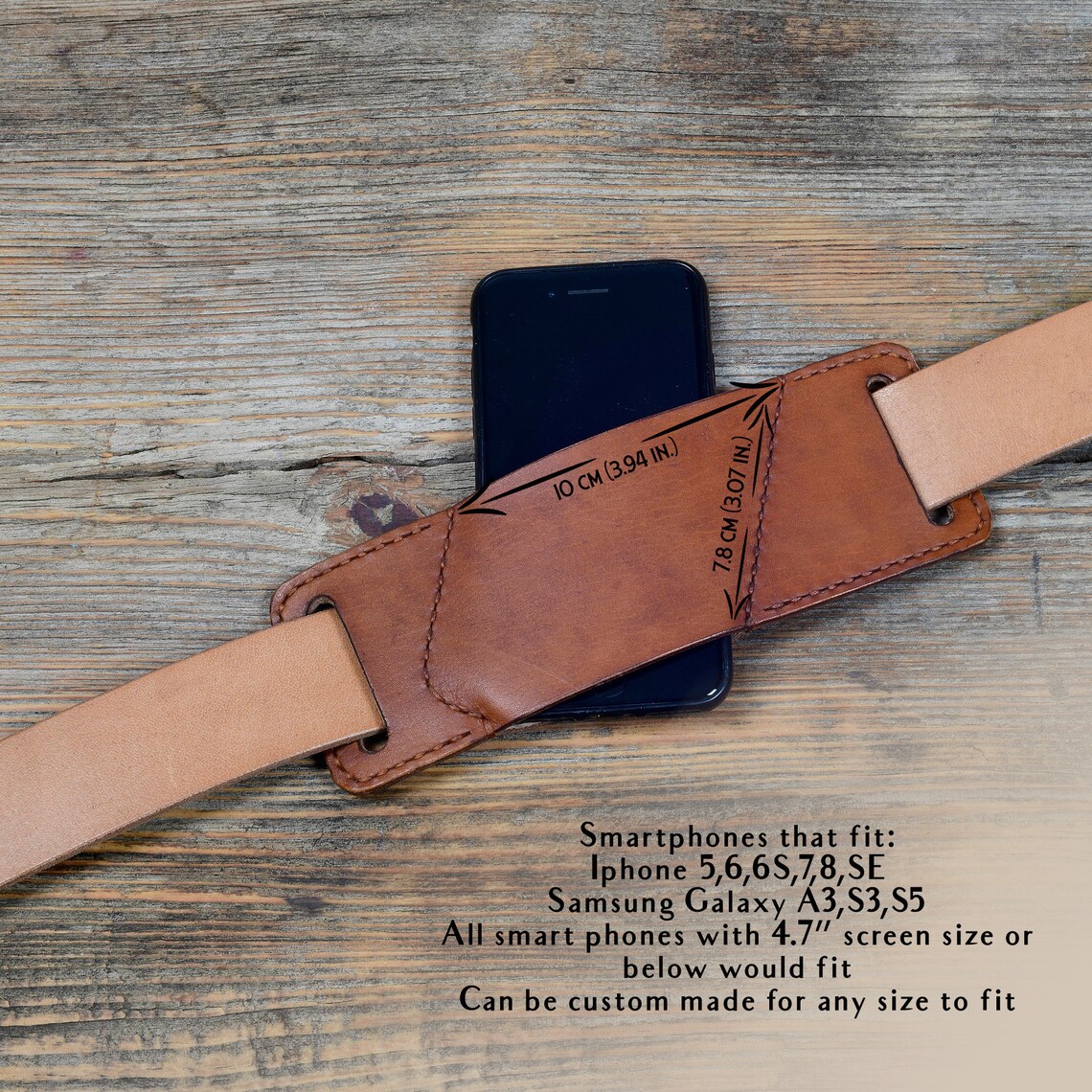 Leather iPhone Belt Holster in Tan/ Custom Iphone Belt Holder Etsy