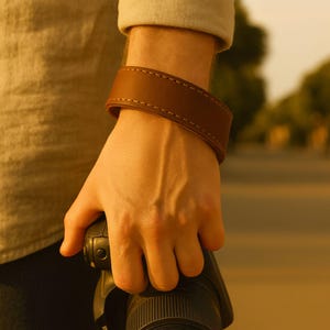 Camera Wrist Strap Personalized Leather Adjustable Photographer Gift, Handmade DSLR Accessory for Men and Women