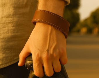 Personalized Leather Camera Wrist Strap: Handmade Adjustable DSLR and Mirrorless Accessory