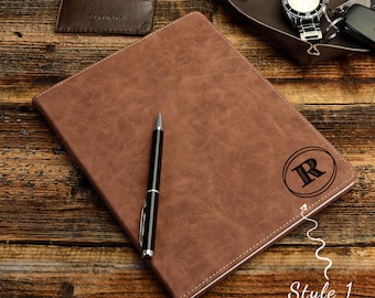 Personalized Leather Portfolio in Light Brown ,Custom leather Journal,Custom Leather Notebook,Personalized Planner,Mens Valentines Gift