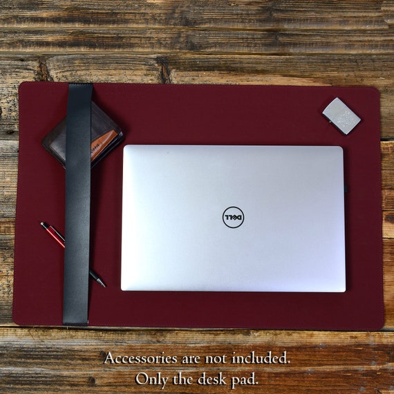 Personalized Leather Desk Mat In Burgundy Color And Large Size Etsy
