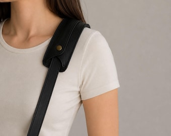 Leather Shoulder Pad Strap Cushion Bag Comfort Camera Carrying Heavy Duty Crossbody Messenger Purse Travel Laptop Briefcase Thick Protector