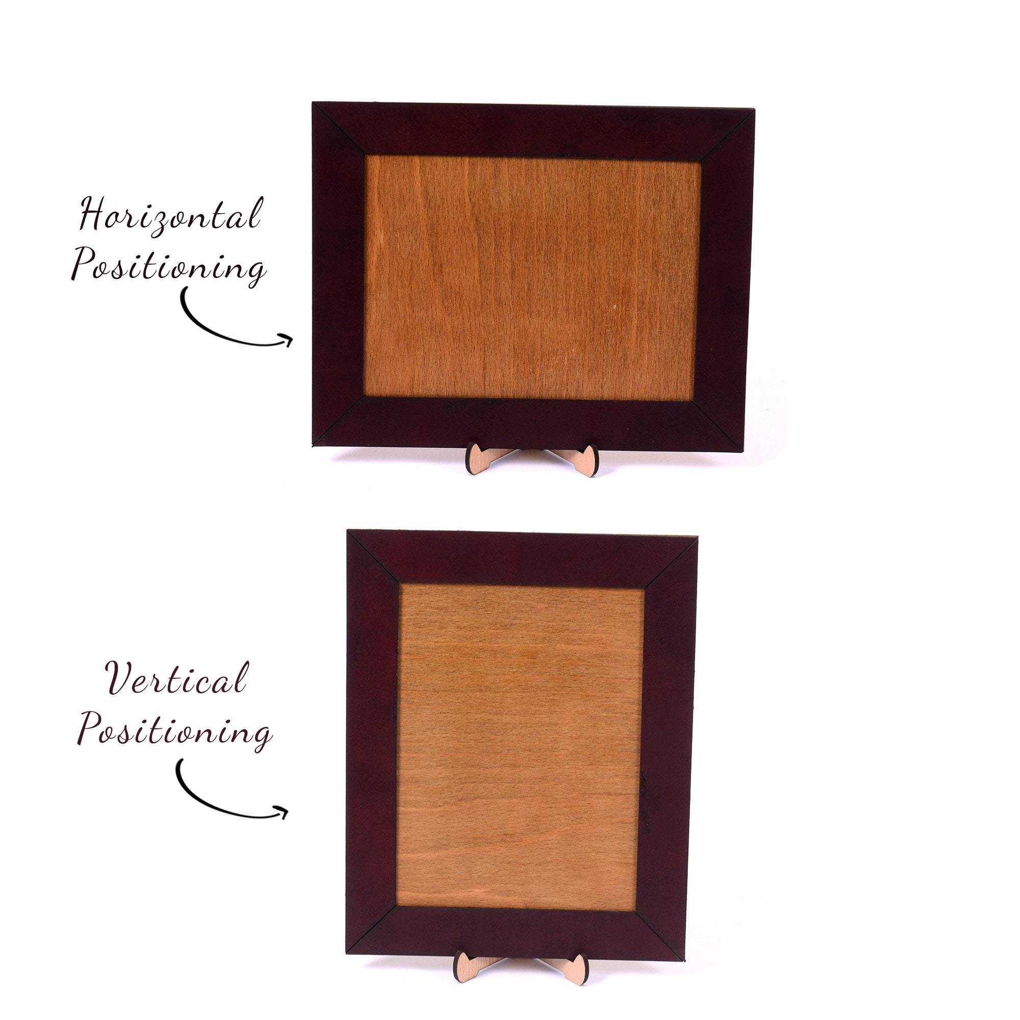 Custom Engraved Genuine Leather Picture Frame With Wood Board Etsy