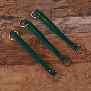 Leather Key Strap Lanyard in Forest Green to Secure Keys to Handbags, Leather Key Tether, Key Fob