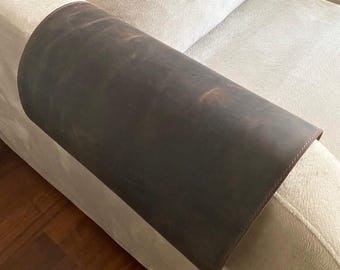Leather Armrest Cover Housewarming Gift Sofa Protector Couch Furniture Guard Custom Slipcover Chair Arm Pad Genuine Hide Shield