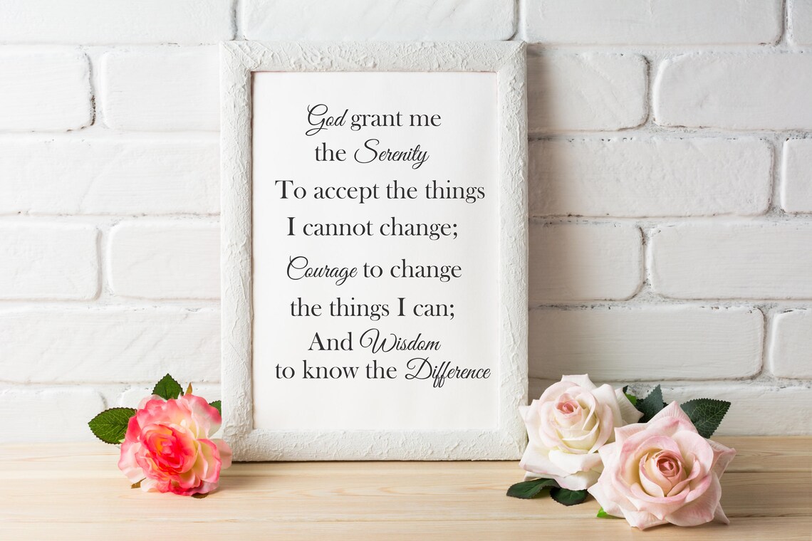digital printable serenity prayer god grant me calligraphy etsy