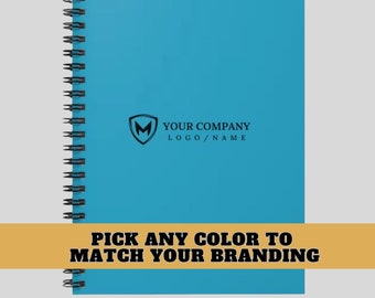 Company Logo Notebook 118 Lined Pages Custom Logo note book Corporate Gifts for Clients Onboarding Kit Corporate Swag Custom Print Notepad