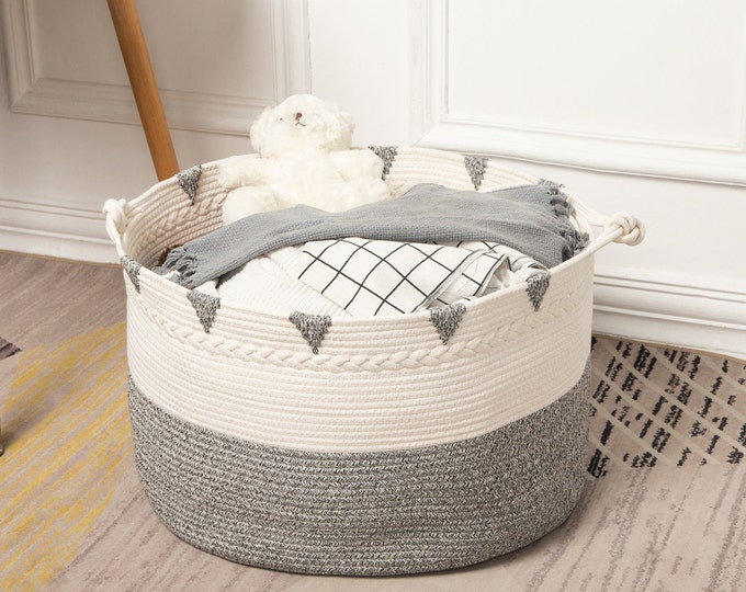 Saleextra Large Storage Basket Cotton Rope Basket Woven Laundry