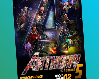 Avengers Infinity War Invitation, Avengers Invitation, Avengers Infinity War, Avengers Invite, Infinity War Invitation, Superhero Invitation