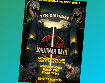 Jurassic World Invitation,Jurassic World Birthday Invitation,Jurassic World Birthday,Jurassic World Birthday Party,Birthday Invitation