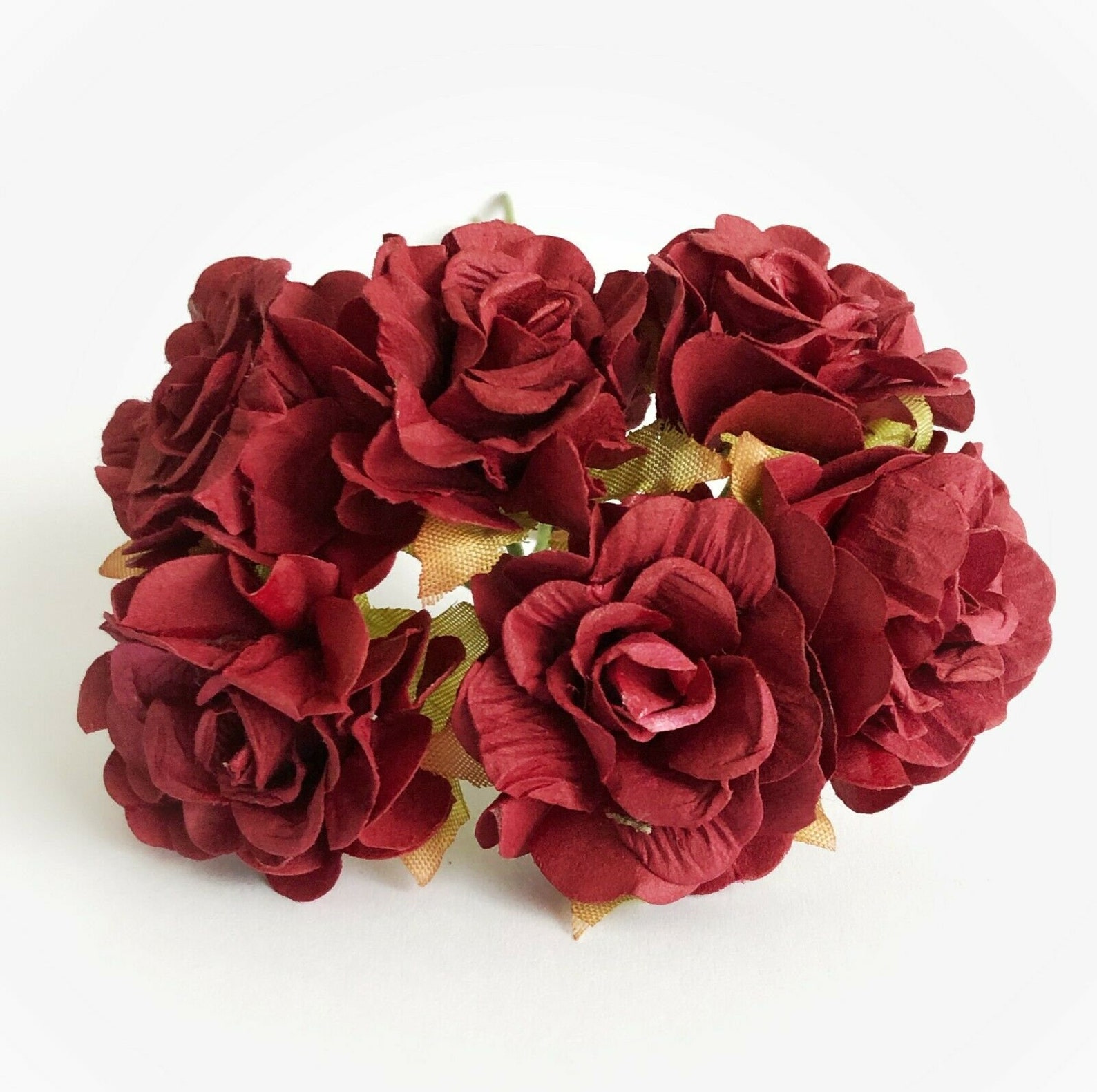 6 Mulberry Paper Flowers Ruffle Roses 35mm Flower Head With - Etsy UK