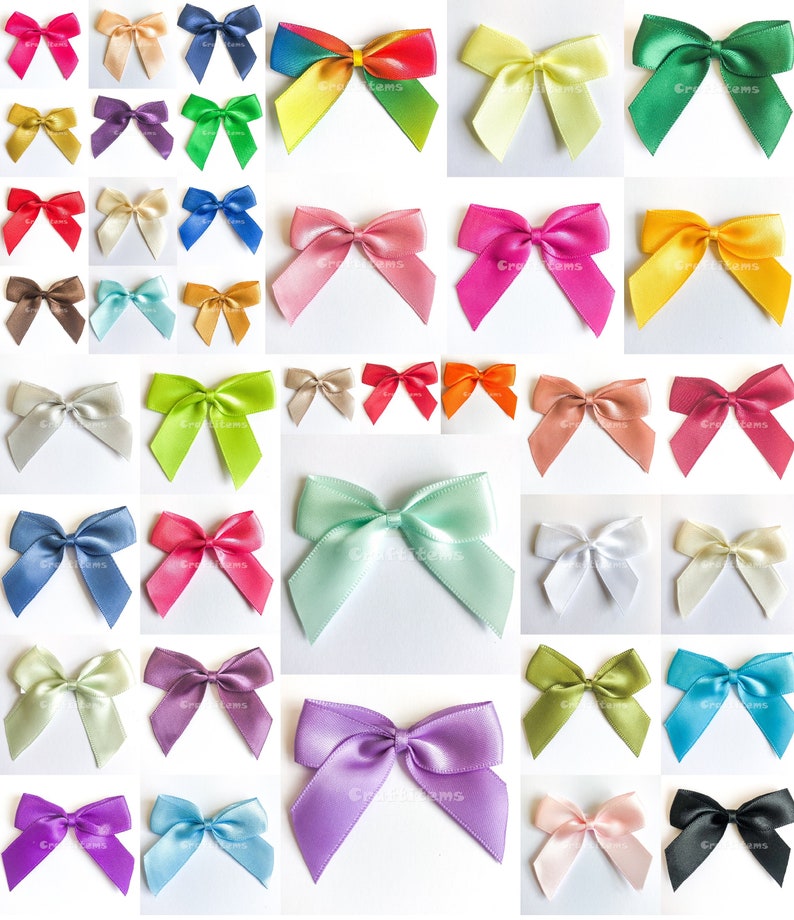 Satin Ribbon Bows 5cm Wide Stick on Self Adhesive Pre-tied - Etsy