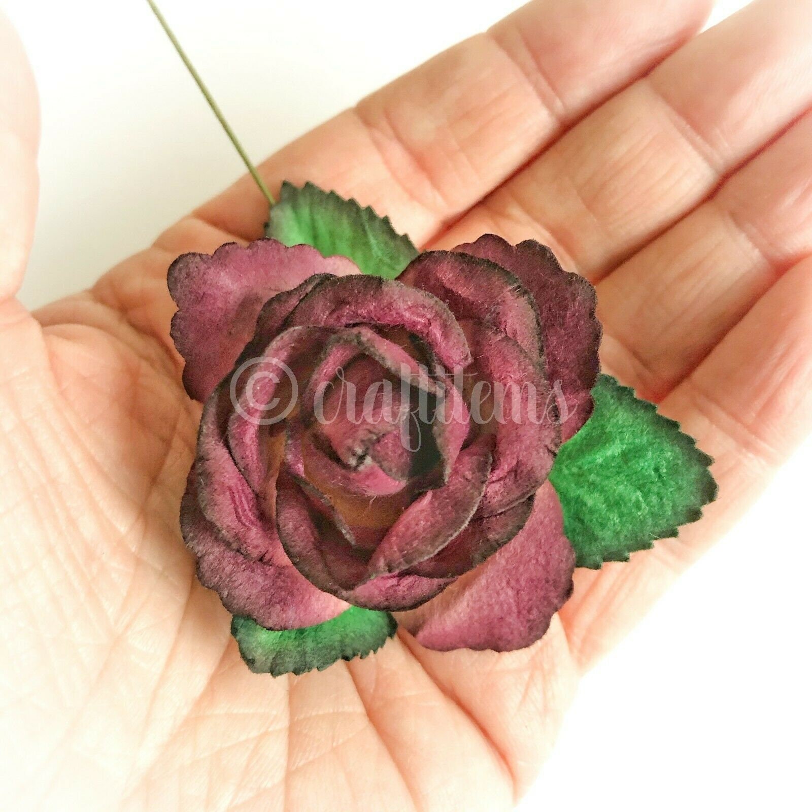 Handmade Mini Heart Petals Mulberry Paper Roses 18 mm Mulberry Paper  Flowers Scrapbooking Wedding DIY Craft Supplies Card (Wedding Tone) 50 Pcs