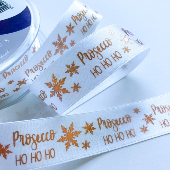 15mm Black /& Gold Prosecco Ho Ho Ho