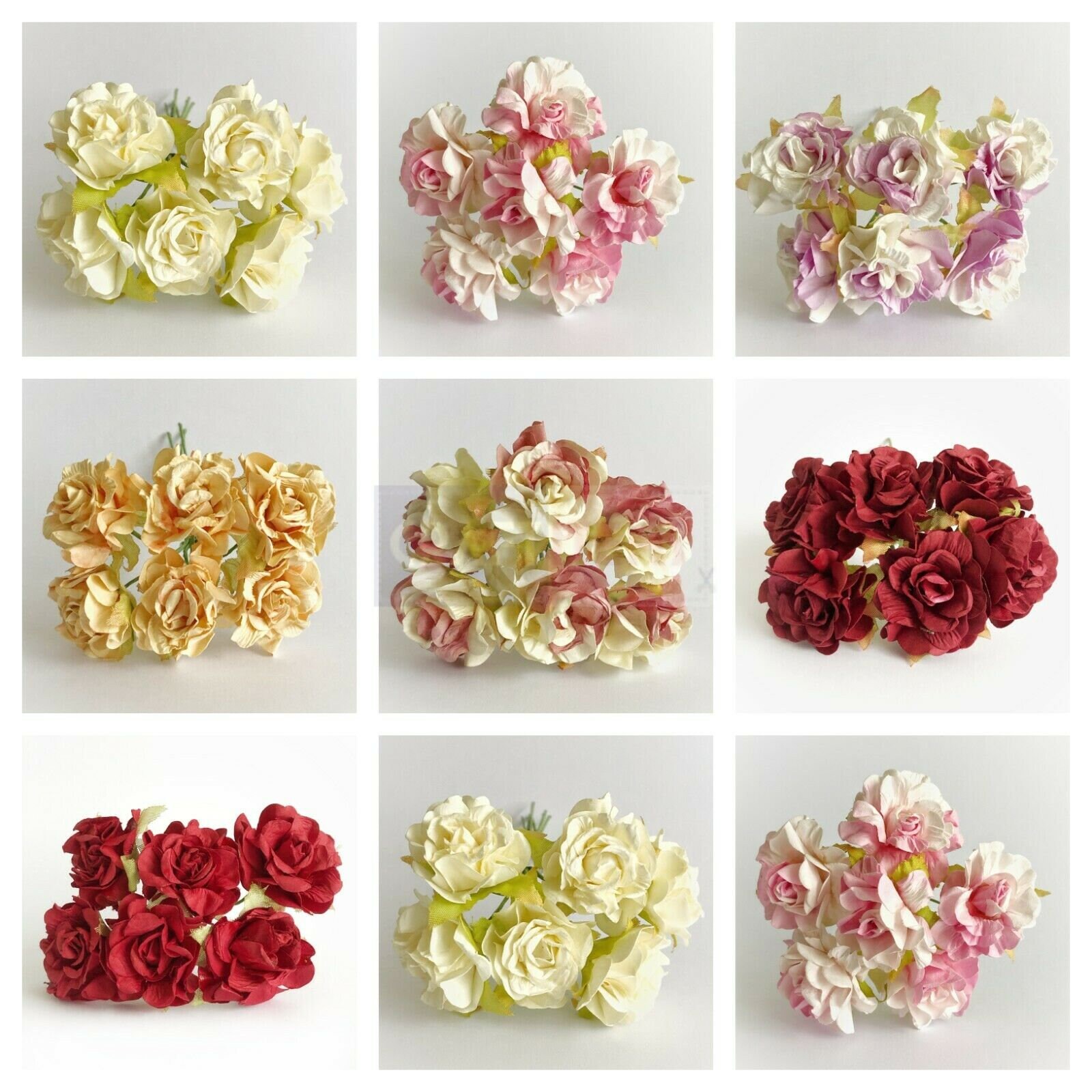 100 pcs Flat Paper Flowers for Crafts 25mm Mini Mulberry Paper Flowers for  Crafts Scrapbooking Wedding Card Supplies Embellishment Craft Flowers