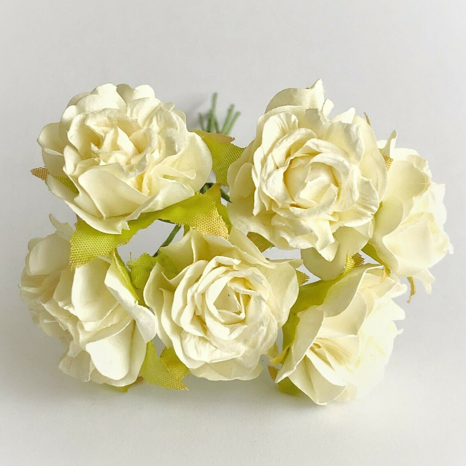 6 Mulberry Paper Flowers Ruffle Roses 35mm Flower Head With Etsy UK