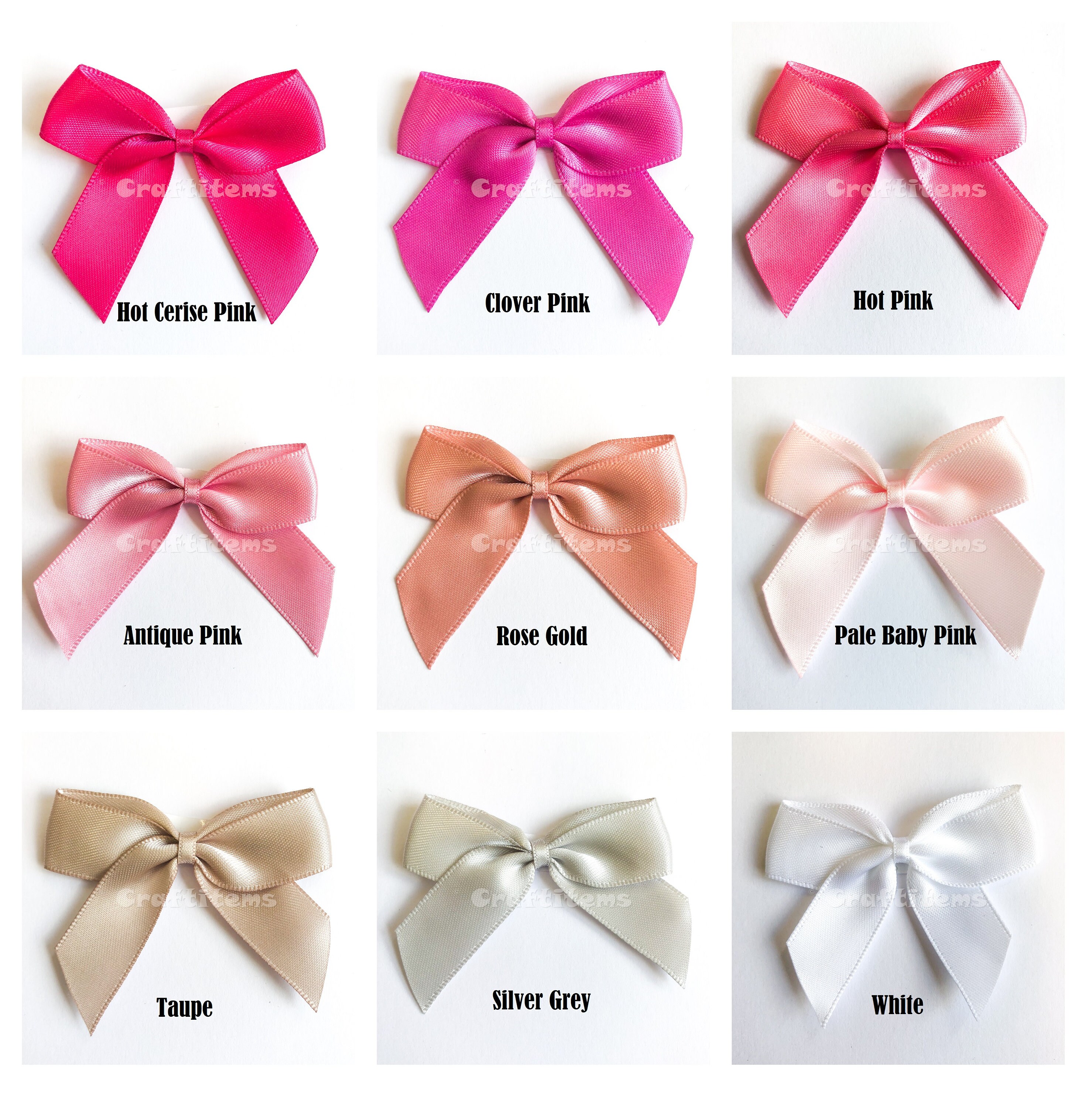 Satin Ribbon Bows 5cm Wide Stick on Self Adhesive Pretied Etsy UK