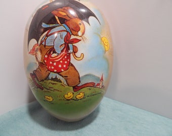 Vintage Easter Egg Cardboard Paper Mache Candy Container Made in Germany