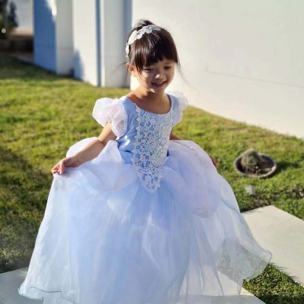 Cinderella inspired costume Princess adventure party dress Deluxe fairy tale outfits