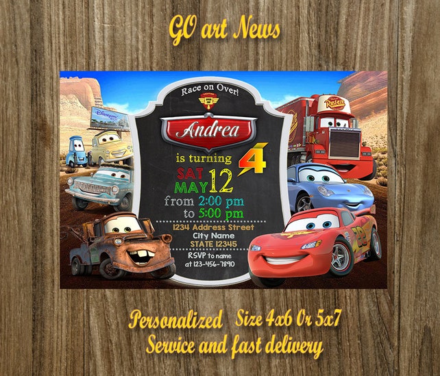 cars disney invitationcars disney birthday invitationcars etsy cars disney party