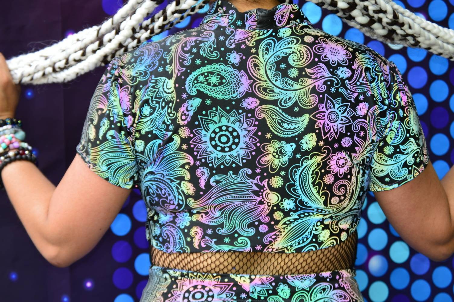 Rainbow Reflective Chaps and Crop Top Rave Top Rave Chap Etsy