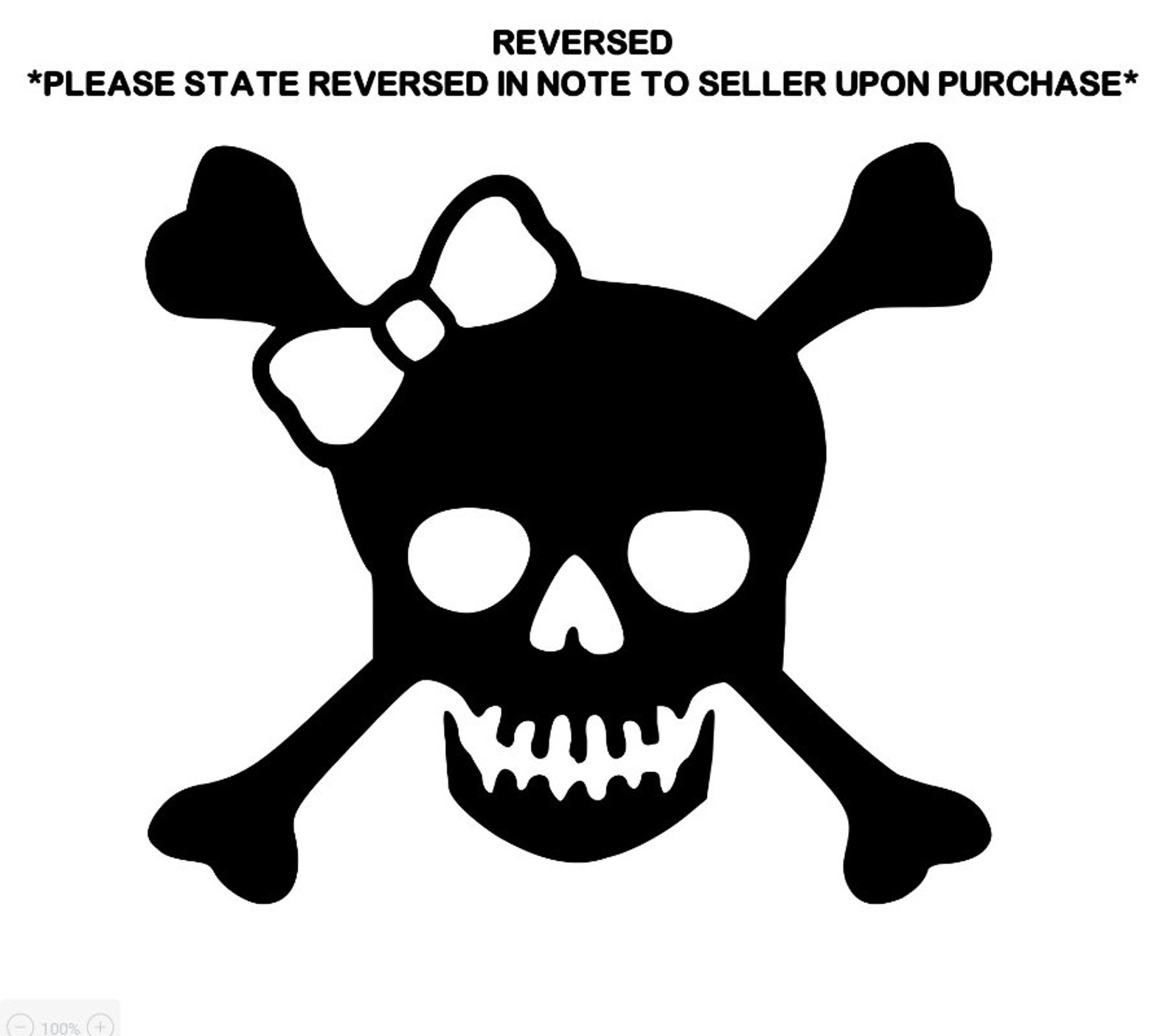 Bow Skull and Crossbones decal // MANY colors and sizes Etsy