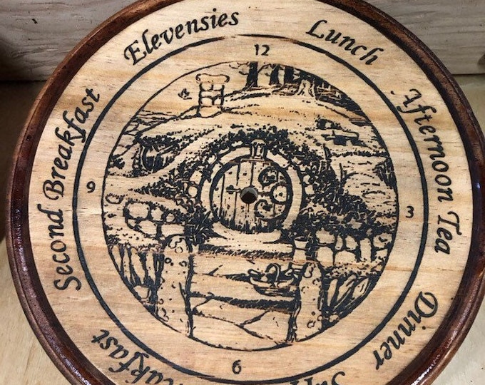 Lord of the Rings Themed Wall Clock. Burnt Hobbit Design. Lotr Etsy