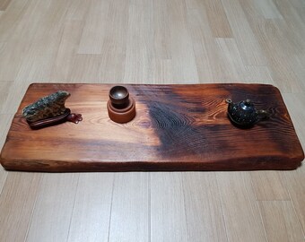 Handcrafted Korean Reclaimed Pine Tree Wooden Tea Tray from Jeju Island