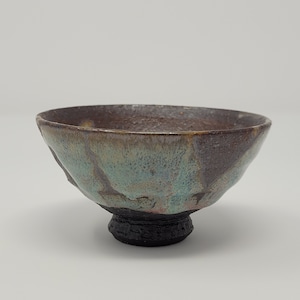 Handmade Wood-Fired Korean Teacup | Monet Glaze Black Clay Gong Fu Tea Cup by Mijin | Authentic Korean Tea Ceremony Cup