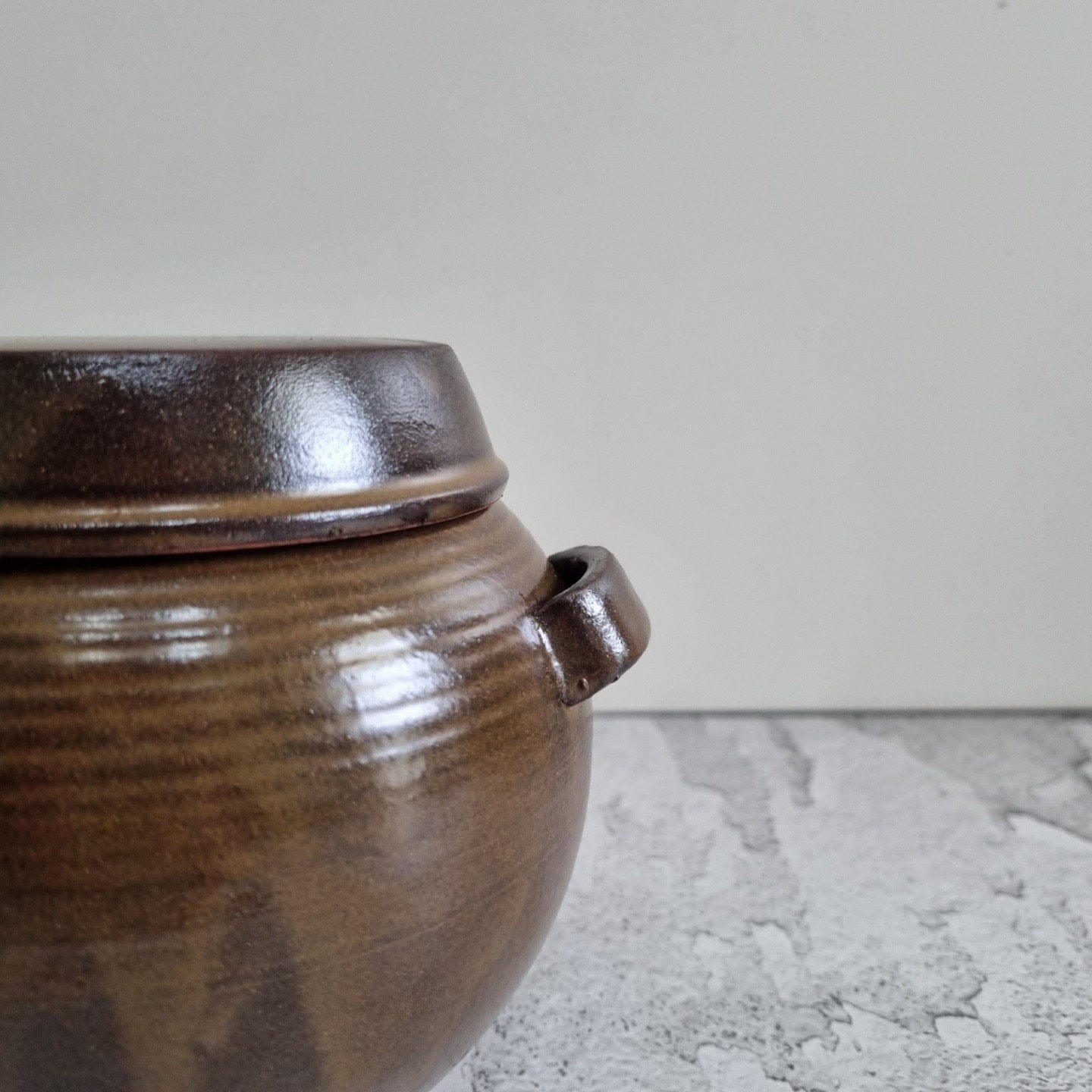 Korean Mini Clay w/Lid Pottery Pot Jar ONGGI Hangari for Fermenting  Gochujang