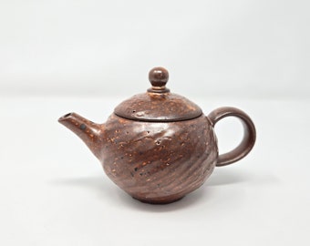 Handmade Wood-Fired Korean Shino Glaze Tea Pot, Gong Fu Cha, Tea Ceremony