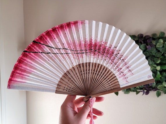 Hand Painted Folding Korean Paper Traditional Bamboo Hand Fan Art Decorative Fan 