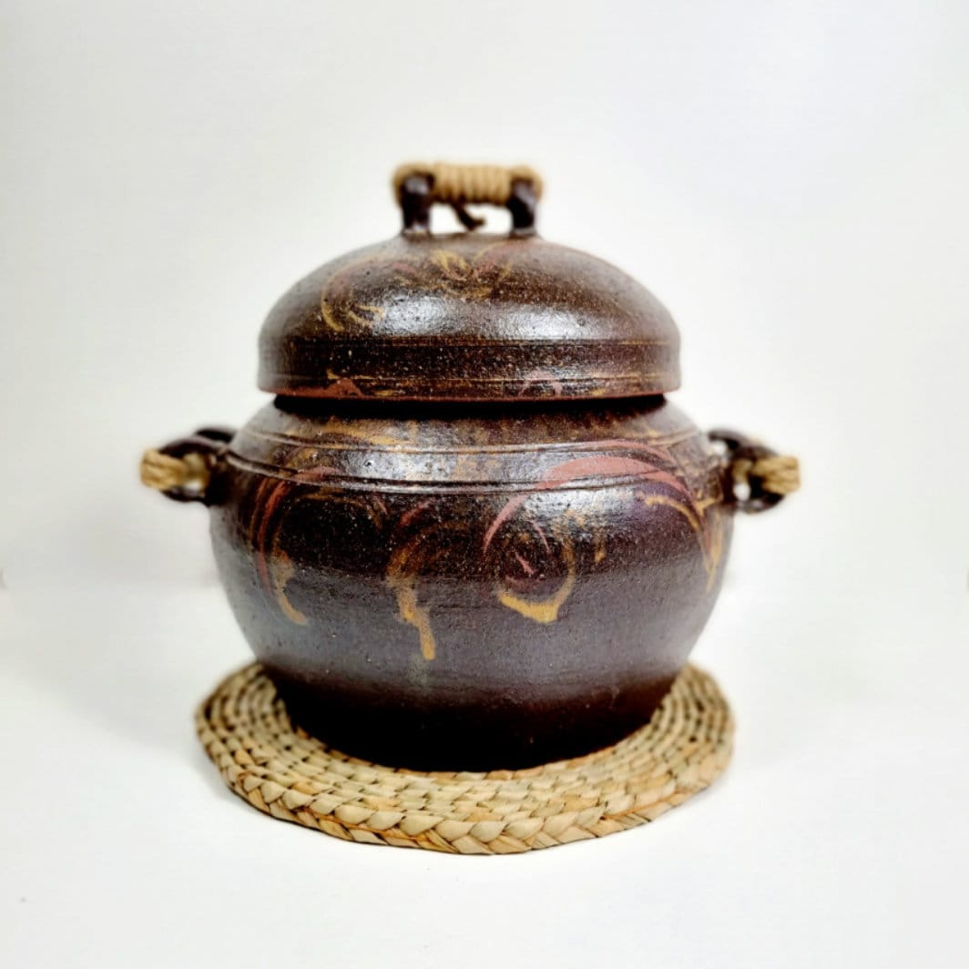 Korean Clay Pottery with Lid, Onggi Hangari 옹기 항아리 – eKitchenary