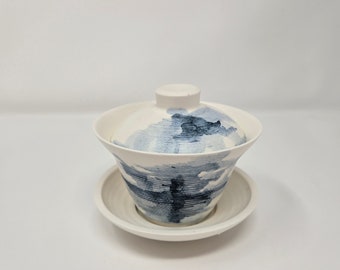 Handgemachte koreanische Chunghwa Matte Baekja weiße Porzellan-Keramik Gaiwan Teekanne, Gong Fu Cha, Tee-Zeremonie
