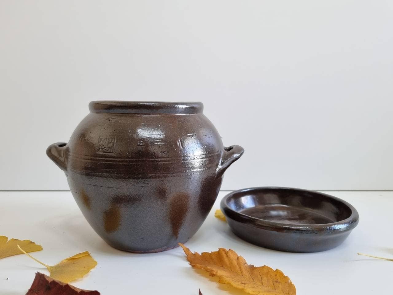 Korean Clay w/Lid Pottery Pot Jar ONGGI Hangari for Fermenting Kimchi  Gochujang