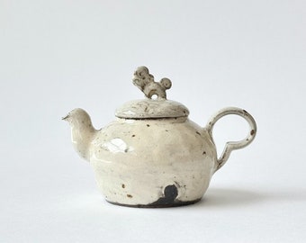 Handmade Charcoal-Fired Korean Dumbung Buncheong Teapot, Gong Fu Cha, Tea Ceremony, Tea Set
