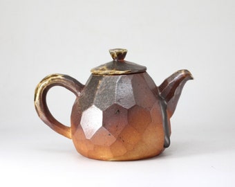 B-Grade - Handmade Korean Wood Fired Natural Glaze Carved Teapot, Gong Fu Cha, Tea Ceremony