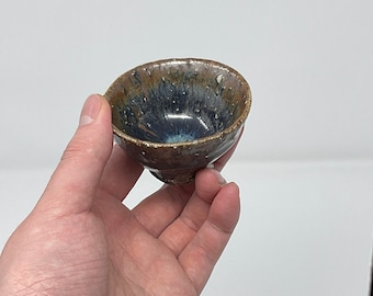 Handmade Wood Fired Korean Teacup with Byulbam Glaze on Johap Clay