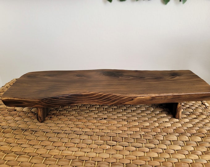 Featured listing image: Handmade Korean Juniper Tree Rustic Wooden Stand for Tea Ceremony, Gong Fu Cha