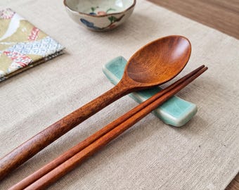 Artisan Handmade Korean Saeng-Otchil Wooden Sujeo Set | Premium Raw Lacquer Spoon & Chopsticks | Fine Grain Eco-Friendly Cutlery