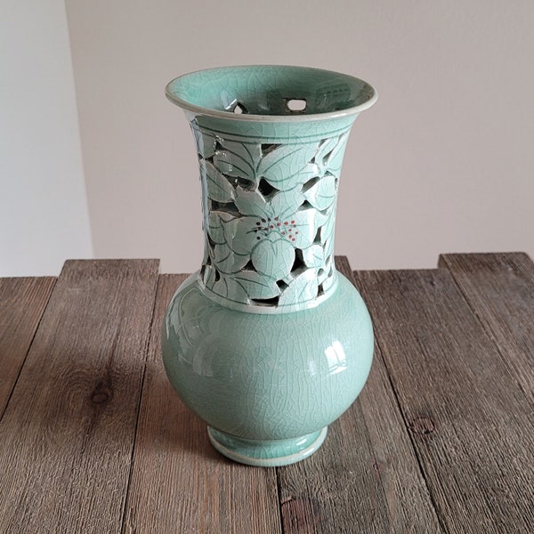 Korean Celadon Vase Etsy