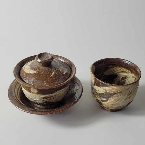 Handmade Gas Fired shops Korean Gwiyal (Hakeme) Gaiwan Teapot & Cup Set, Gong Fu Cha, Tea Ceremony