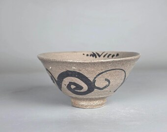 Handmade Buncheong Tea Bowl by Park Bo-seong Iron Painted Ceramic Dawan Chawan
