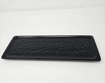 Handmade Korean Ottchil Lacquer Wood Tea Tray | Gong Fu Cha Ceremony Serving Tray | Handcrafted Wooden Teaware by Sung Won (11.6x4.3")