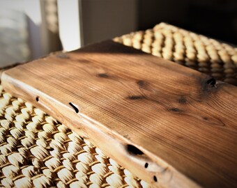 B-Grade Handmade Korean Juniper Tree Rustic Wooden Tray for Tea Ceremony, Gong Fu Cha