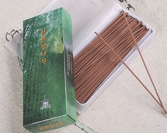 Natural Korean Juniper Tree Incense - 200 Sticks for Meditation, Buddhism Rituals, Tea Ceremony, Gong Fu Cha