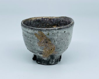 Handmade Charcoal Fired Korean Tea Cup - Golden Rabbit, Year of Rabbit, Lunar New Year, Gong Fu Cha, Tea Ceremony